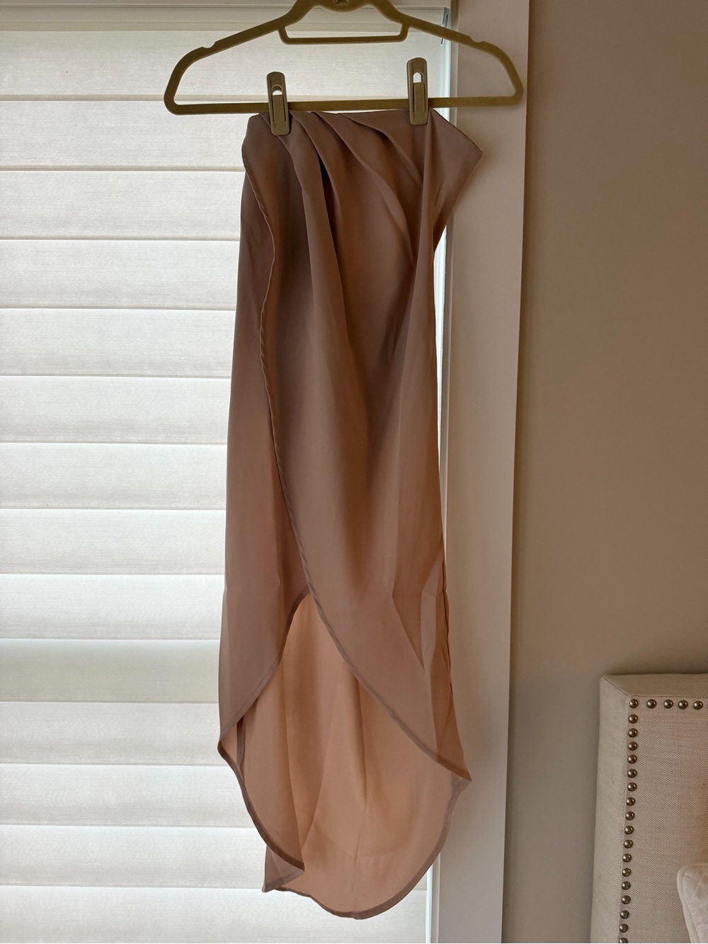 Super down Women's Draped Midi Skirt - taupe NWT
